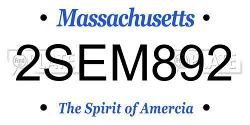 2SEM892 Massachusetts License Plate