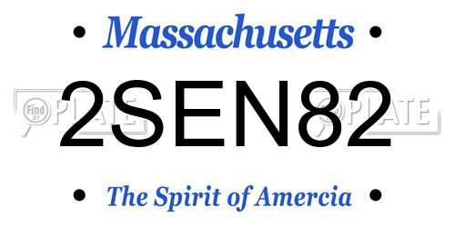 2SEN82 Massachusetts License Plate