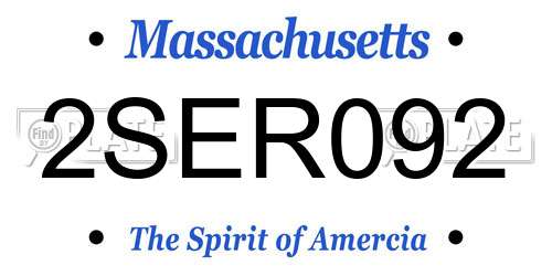 2SER092 Massachusetts License Plate