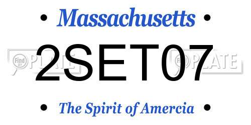 2SET07 Massachusetts License Plate