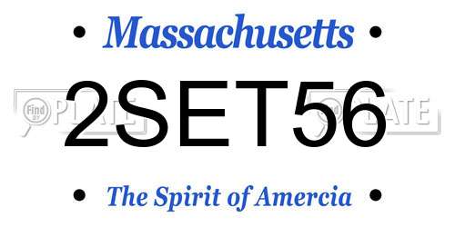 2SET56 Massachusetts License Plate