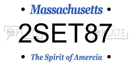 2SET87 Massachusetts License Plate