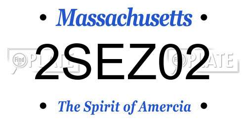 2SEZ02 Massachusetts License Plate