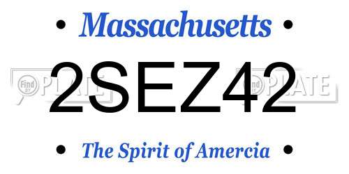 2SEZ42 Massachusetts License Plate