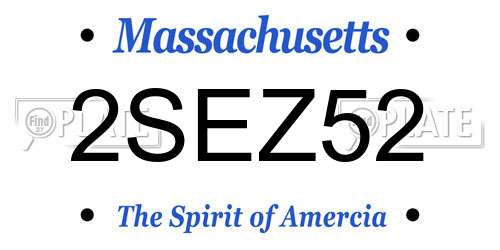 2SEZ52 Massachusetts License Plate