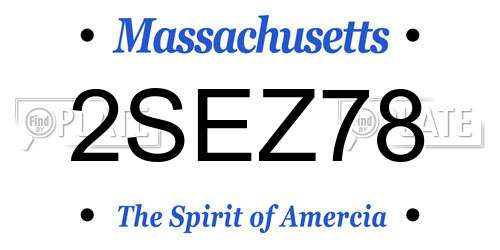 2SEZ78 Massachusetts License Plate
