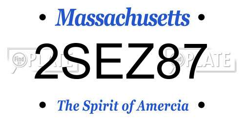 2SEZ87 Massachusetts License Plate