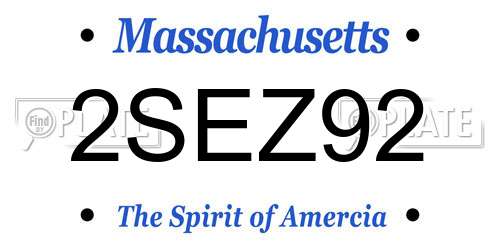 2SEZ92 Massachusetts License Plate