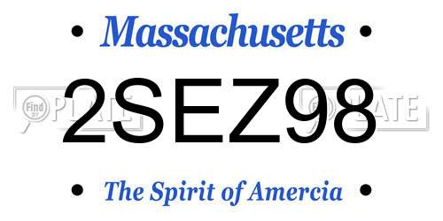 2SEZ98 Massachusetts License Plate