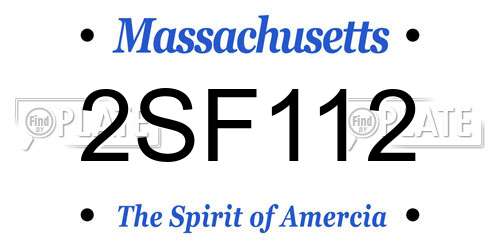 2SF112 Massachusetts License Plate
