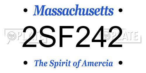 2SF242 Massachusetts License Plate