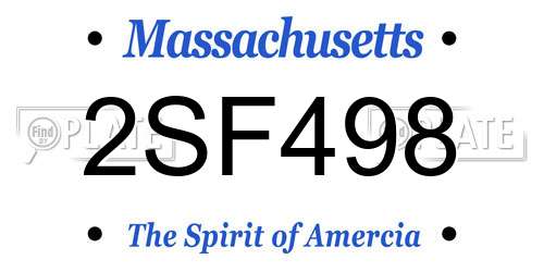 2SF498 Massachusetts License Plate