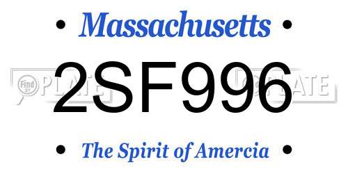 2SF996 Massachusetts License Plate