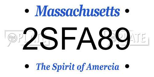 2SFA89 Massachusetts License Plate