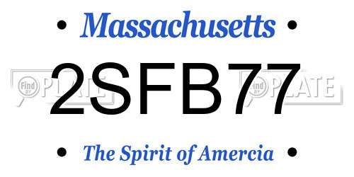 2SFB77 Massachusetts License Plate