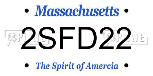 2SFD22 Massachusetts License Plate