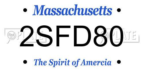 2SFD80 Massachusetts License Plate