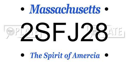 2SFJ28 Massachusetts License Plate