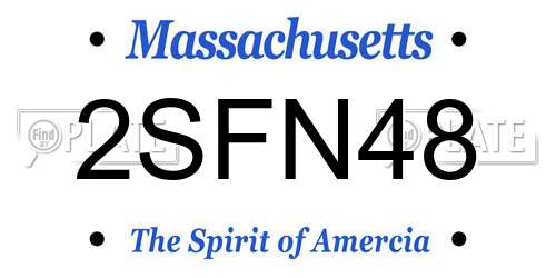 2SFN48 Massachusetts License Plate
