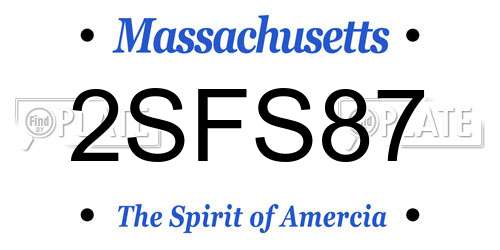 2SFS87 Massachusetts License Plate