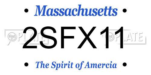 2SFX11 Massachusetts License Plate