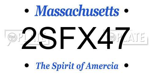 2SFX47 Massachusetts License Plate