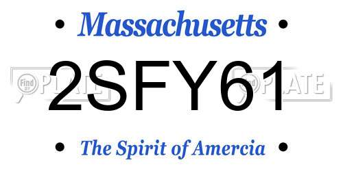 2SFY61 Massachusetts License Plate