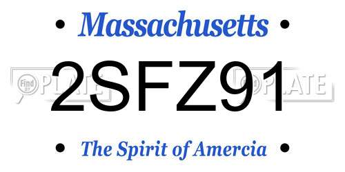 2SFZ91 Massachusetts License Plate