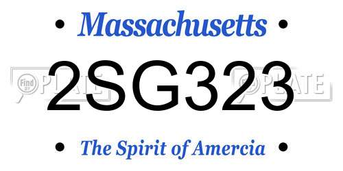 2SG323 Massachusetts License Plate