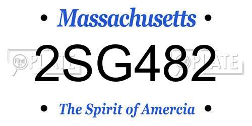 2SG482 Massachusetts License Plate