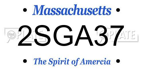 2SGA37 Massachusetts License Plate