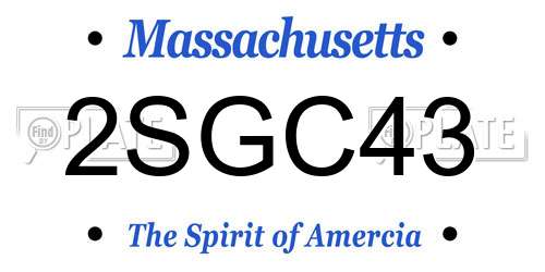 2SGC43 Massachusetts License Plate