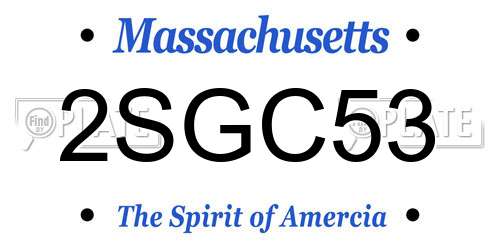 2SGC53 Massachusetts License Plate