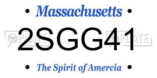 2SGG41 Massachusetts License Plate