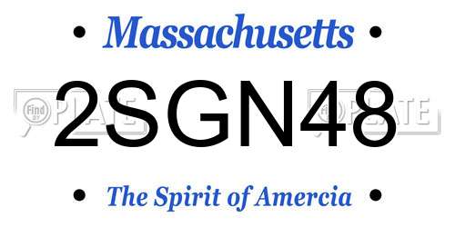2SGN48 Massachusetts License Plate