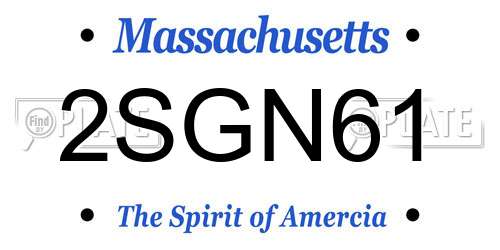 2SGN61 Massachusetts License Plate