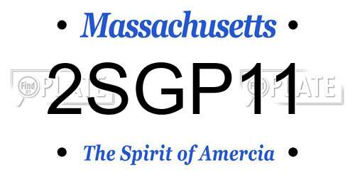 2SGP11 Massachusetts License Plate