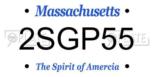 2SGP55 Massachusetts License Plate