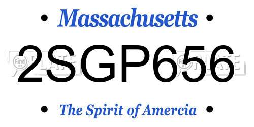 2SGP656 Massachusetts License Plate