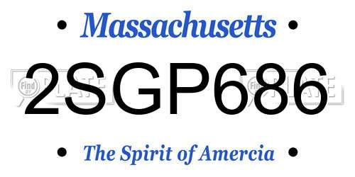 2SGP686 Massachusetts License Plate