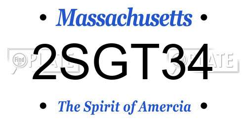 2SGT34 Massachusetts License Plate
