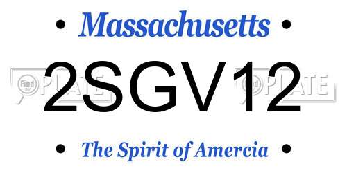 2SGV12 Massachusetts License Plate
