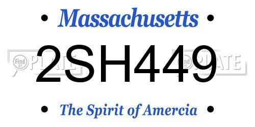 2SH449 Massachusetts License Plate