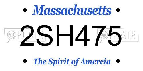2SH475 Massachusetts License Plate
