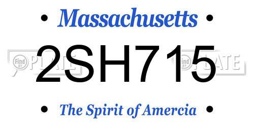 2SH715 Massachusetts License Plate
