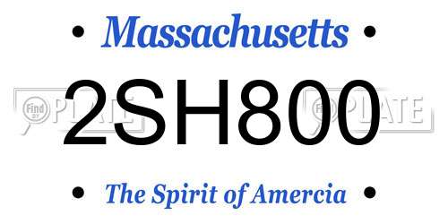2SH800 Massachusetts License Plate