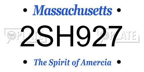 2SH927 Massachusetts License Plate