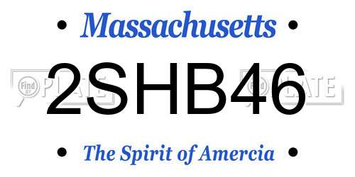 2SHB46 Massachusetts License Plate