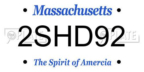 2SHD92 Massachusetts License Plate