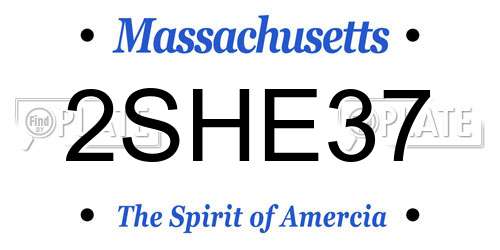 2SHE37 Massachusetts License Plate